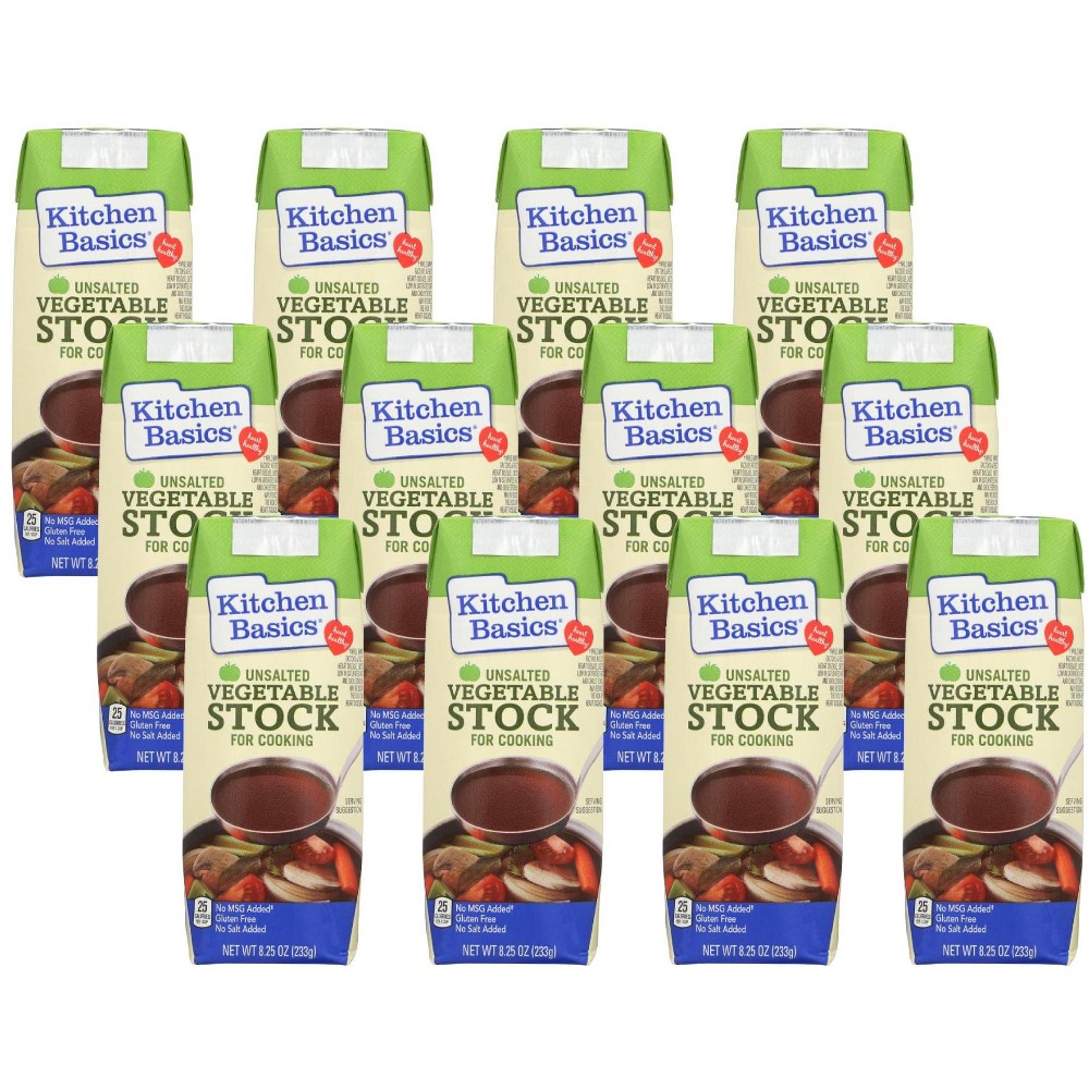 Kitchen Basics All Natural Unsalted Vegetable Stock, 8.25 Fl Oz