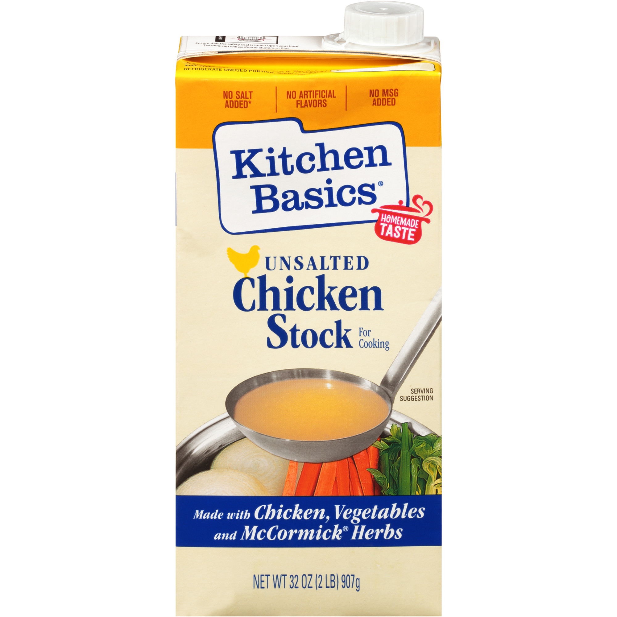 Kitchen Basics All Natural Unsalted Chicken Stock, 32 Fl Oz