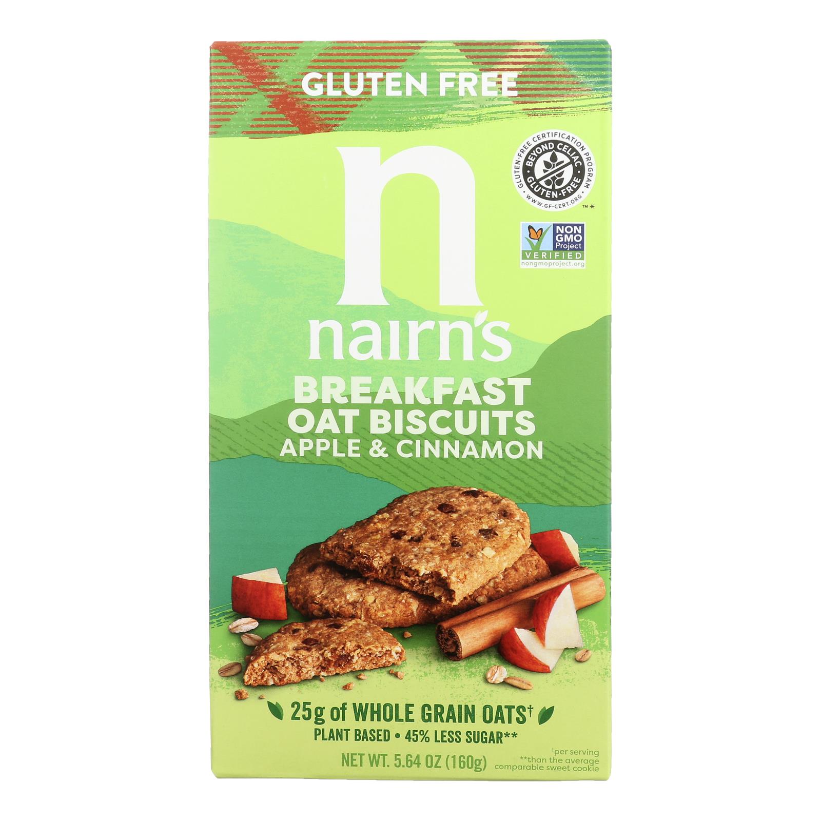 Nairn's Gluten-Free Apple & Cinnamon Breakfast Oat Biscuits - Case Of 6/5.64 Oz