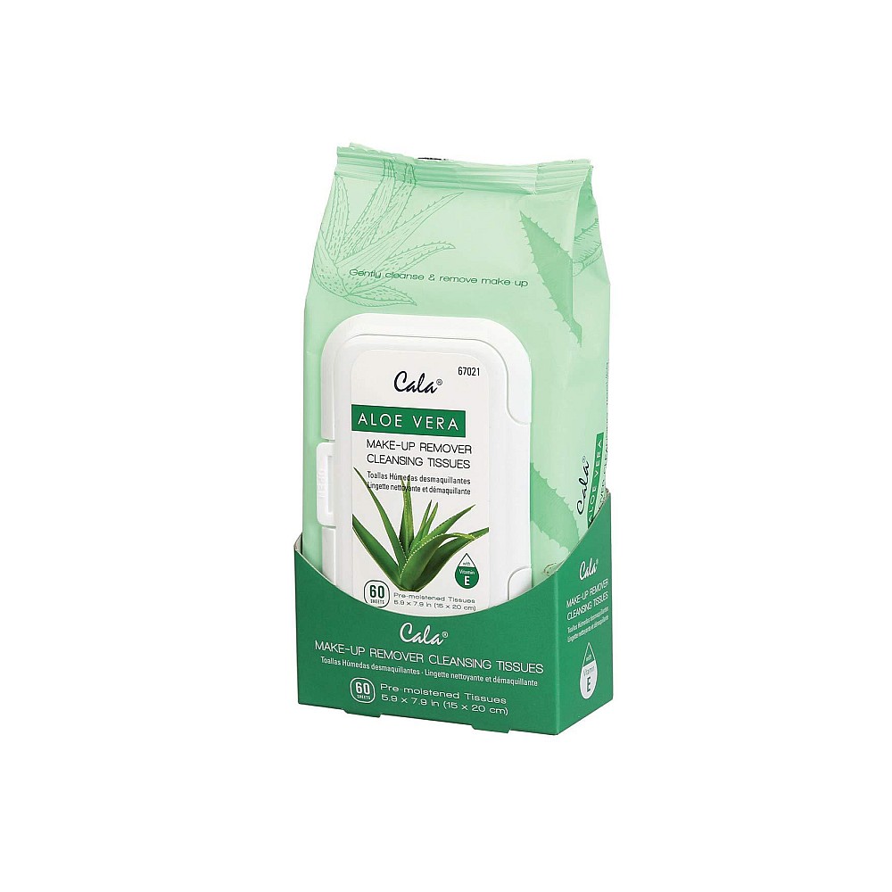 Cala Aloe Vera Make-up Remover Cleansing Tissues 60 Count