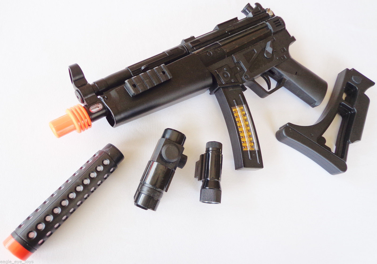 Military Soldier Toy Guns HUGE Electronic MP5 W/ Silencer & Scope Playset