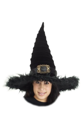 Elope Black Ridged Halloween Witch Hat With Buckle