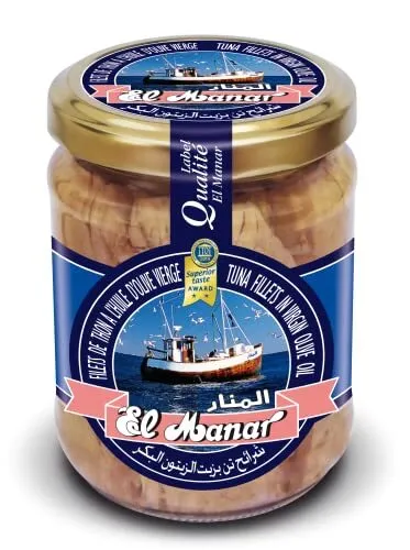 El Manar Premium Tuna Fillets In Olive Oil O 7 Oz Jar Pack Of 6