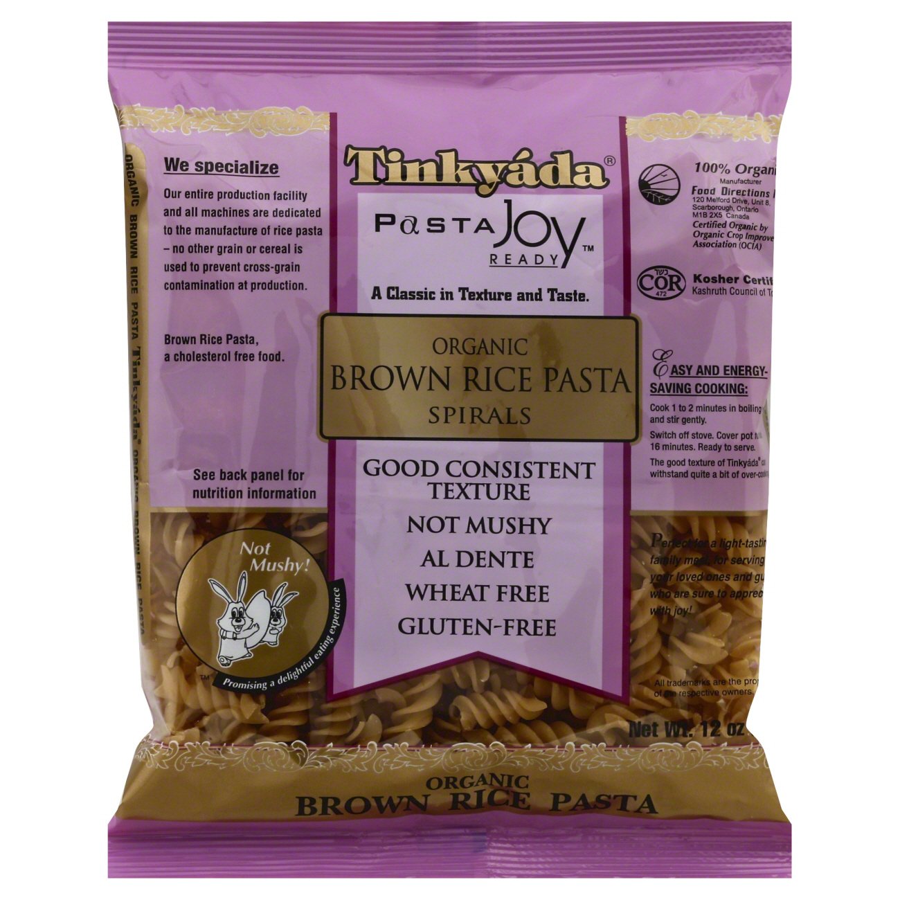 Tinkyada Pasta Joy Ready Brown Rice Pasta, Organic, Spirals