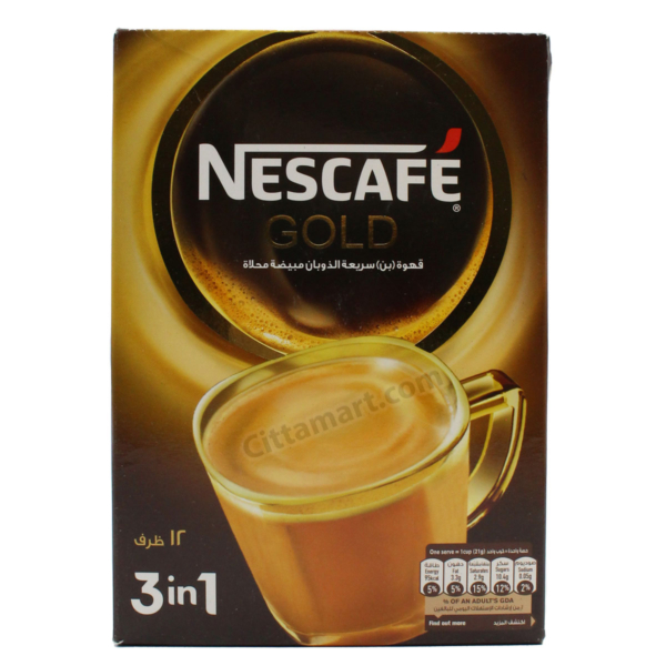Nescafe 3In 1 Gold Instant Coffee - 21g - 12 Pcs