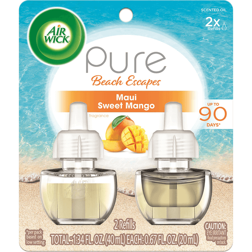 Air Wick Pure Scented Oil 2 Refills, Maui Sweet Mango, Freshener