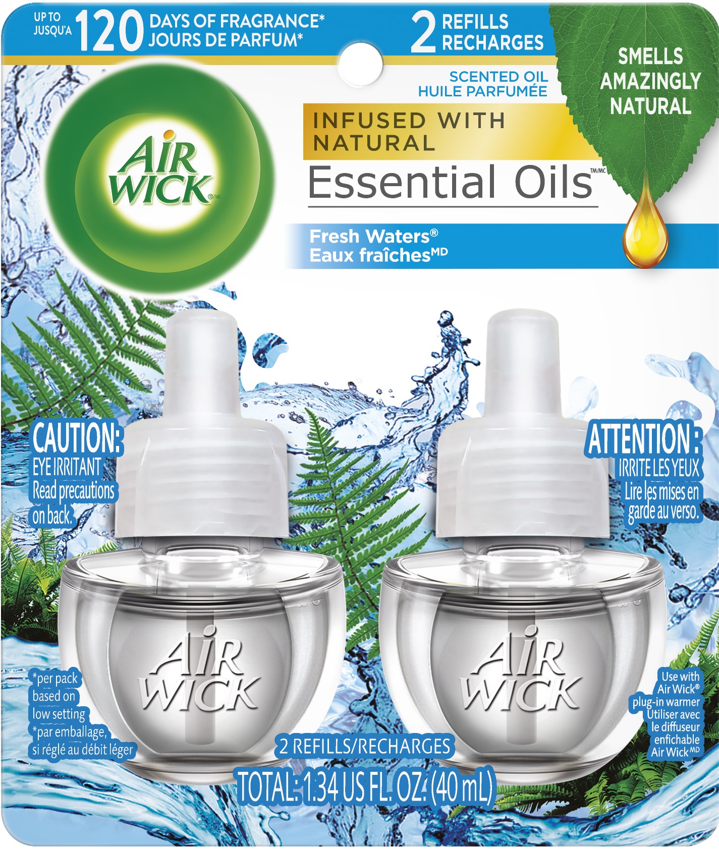 Air Wick Plug In Scented Oil Refill Fresh Waters Freshener Essential Oils