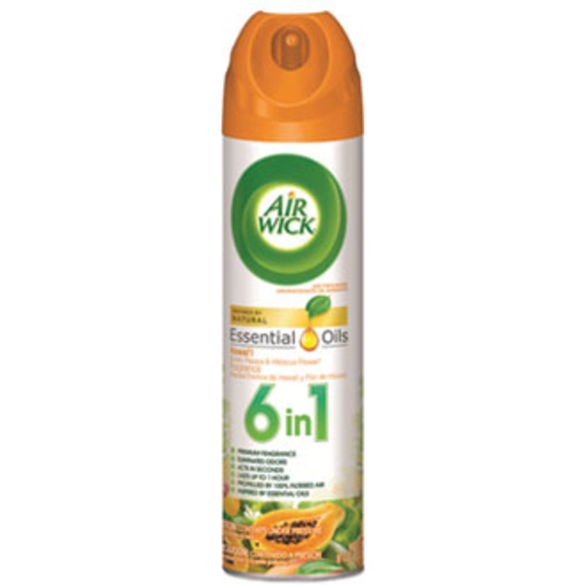 Air Wick 4 In 1 Aerosol Freshener, 8 Oz Can, Hawaii Exotic Papaya & Hibiscus Flower