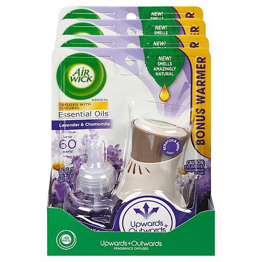 Air Wick Plug In Scented Oil Starter Kit With Essential Oils, Freshener Lavender And Chamomile, Warmer + 1 Refill