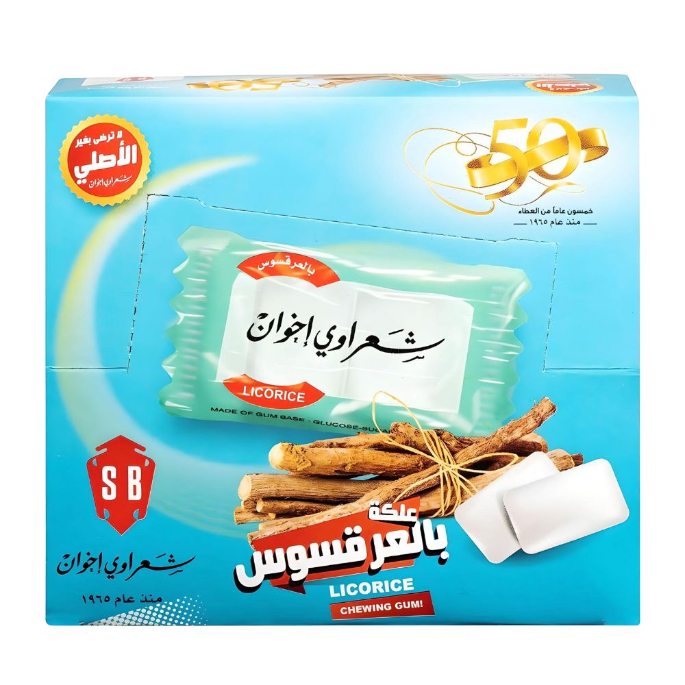 Sharawi Chewing Gum Licorice Flavor 100x2g
