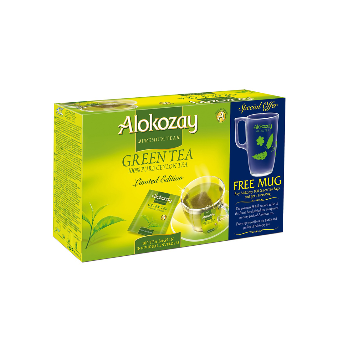Alokozay Premium Green Tea, 100 Tea Bags