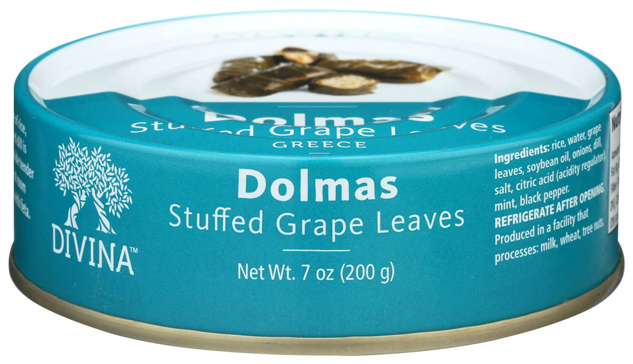 Divina Dolmas Stuffed Grape Leaves 7 Oz Tin - 12ct Case