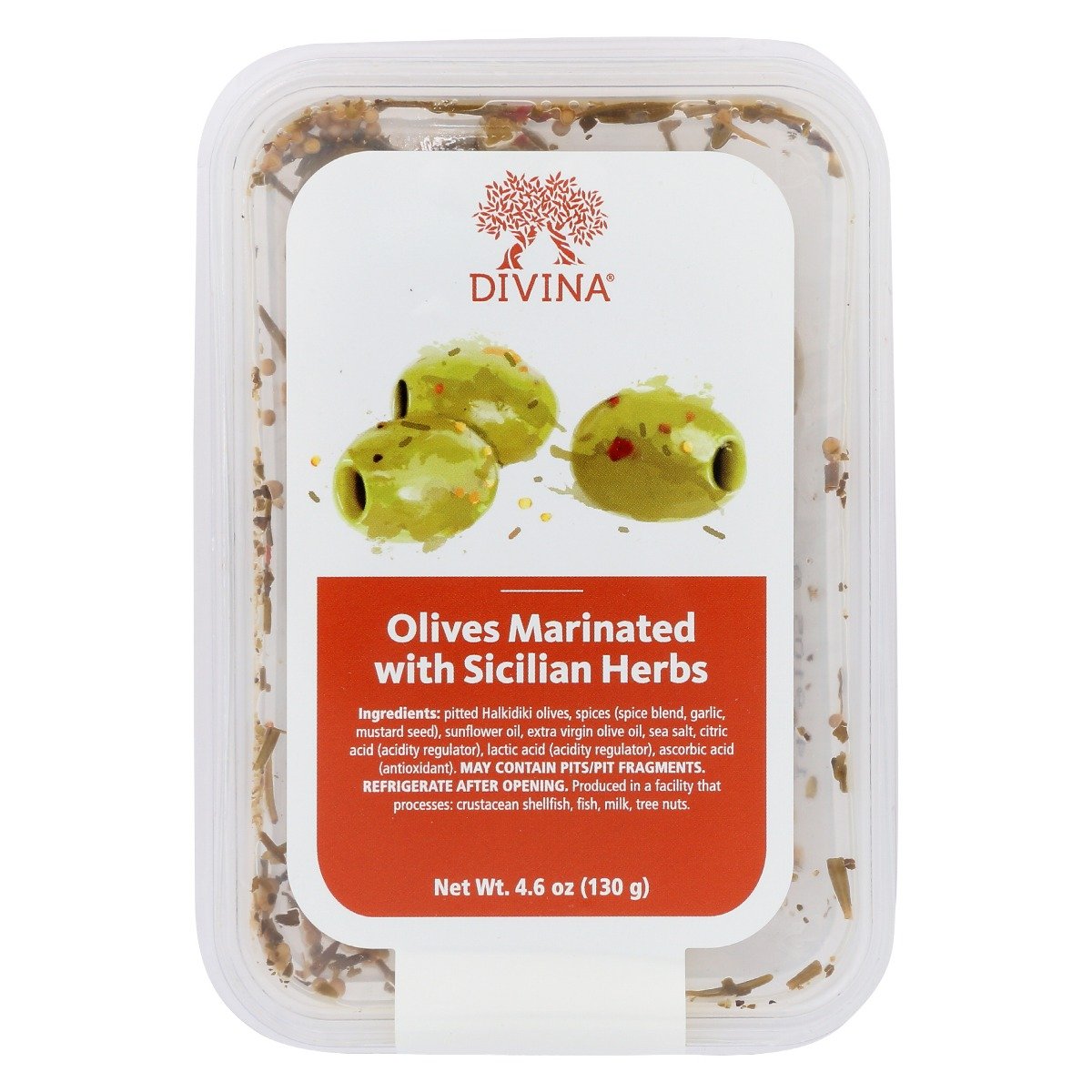 Divina Olives Marinated With Sicilian Herbs, 4.60 Oz