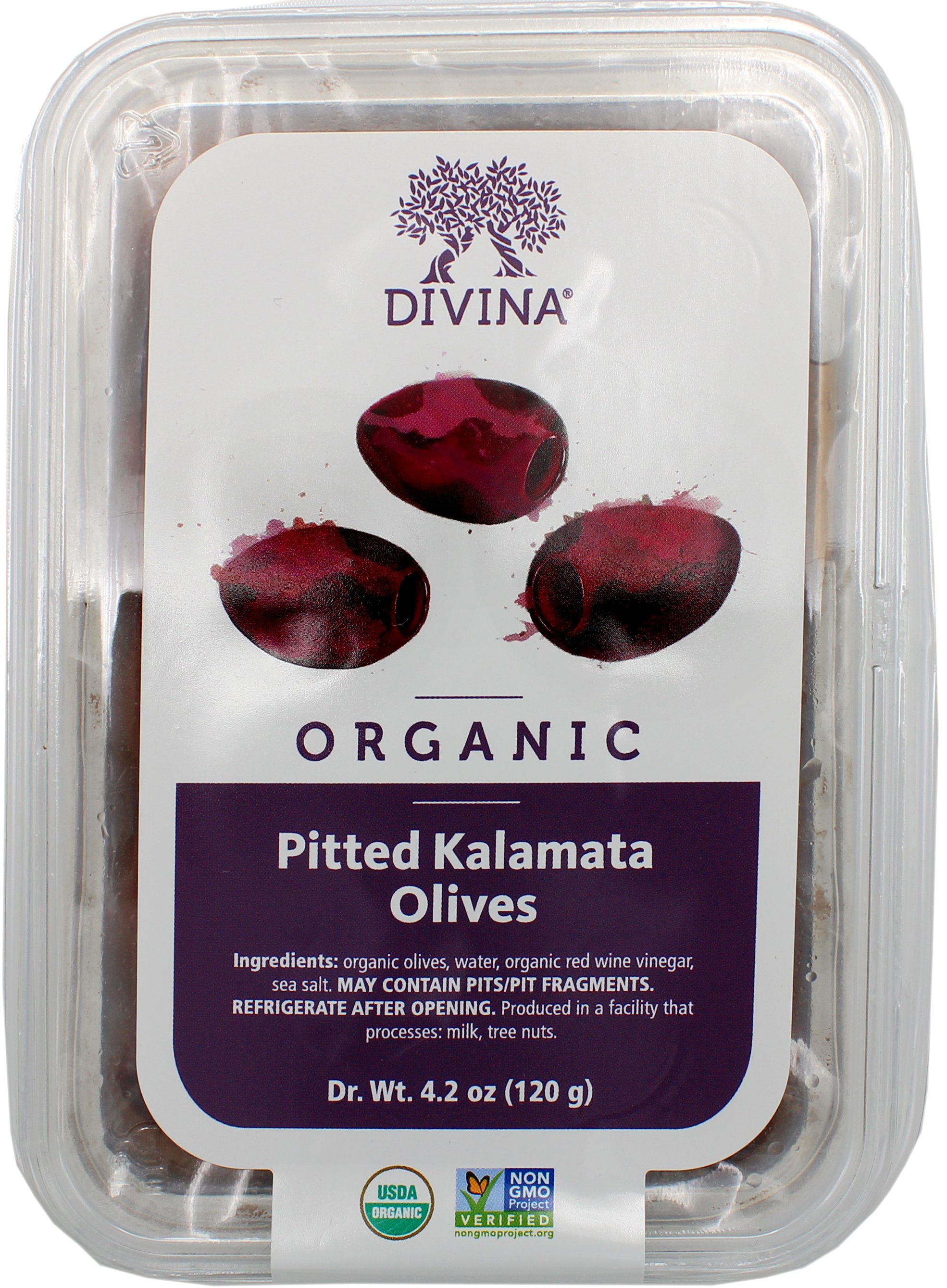 Divina Organic Pitted Kalamata Olives, 4.2 Oz