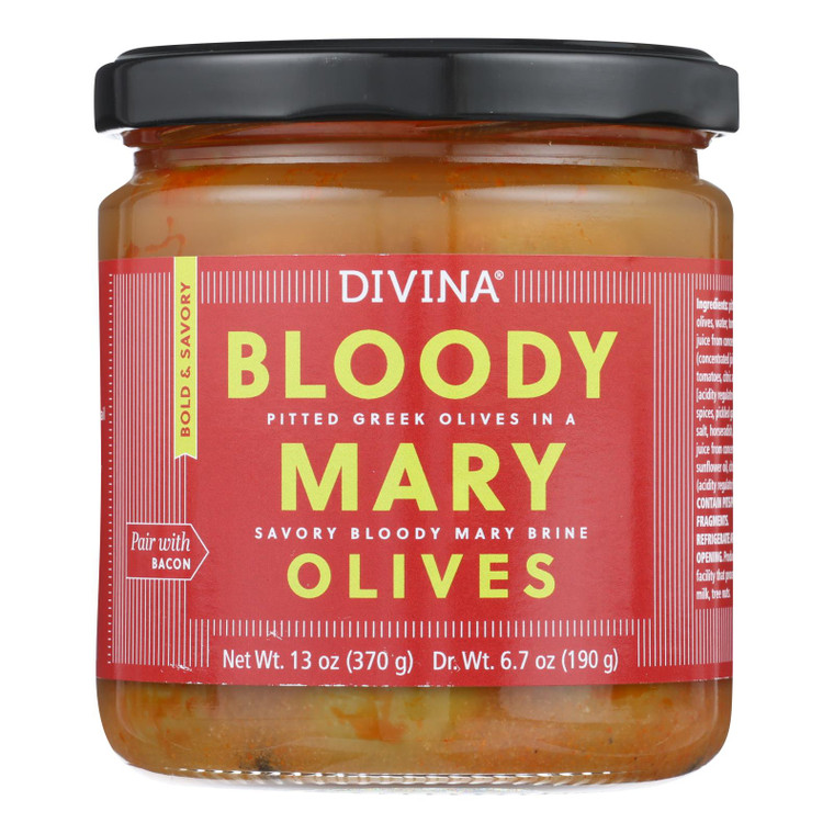 Divina Bloody Mary Olives 6.7 Oz Jar 6ct Case