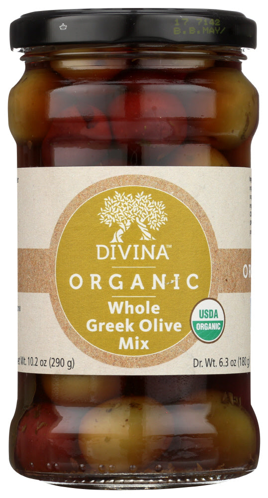 Divina Organic Greek Mixed Olives - Case Of 6 - 6.35 Oz