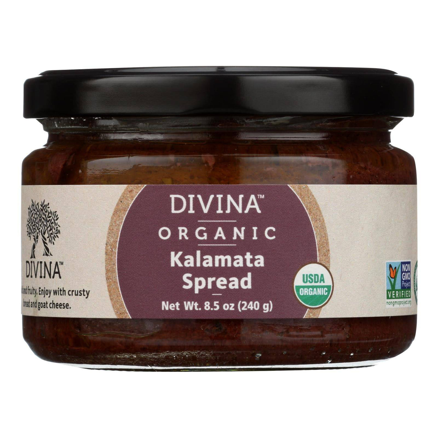 Divina Organic Kalamata Olive Spread 8.5 Oz Jar - 6ct Case