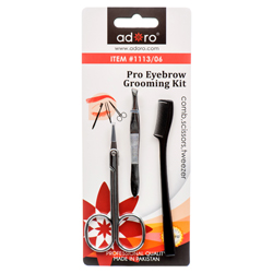 Adoro Eyebrow Grooming Kit 3 Pc - Comb/scissors/tweezers