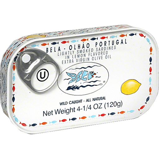 Bela Lightly Smoked In Organic Lemon Flavored Extra Virgin Olive Oil Sardines 4.25 Oz