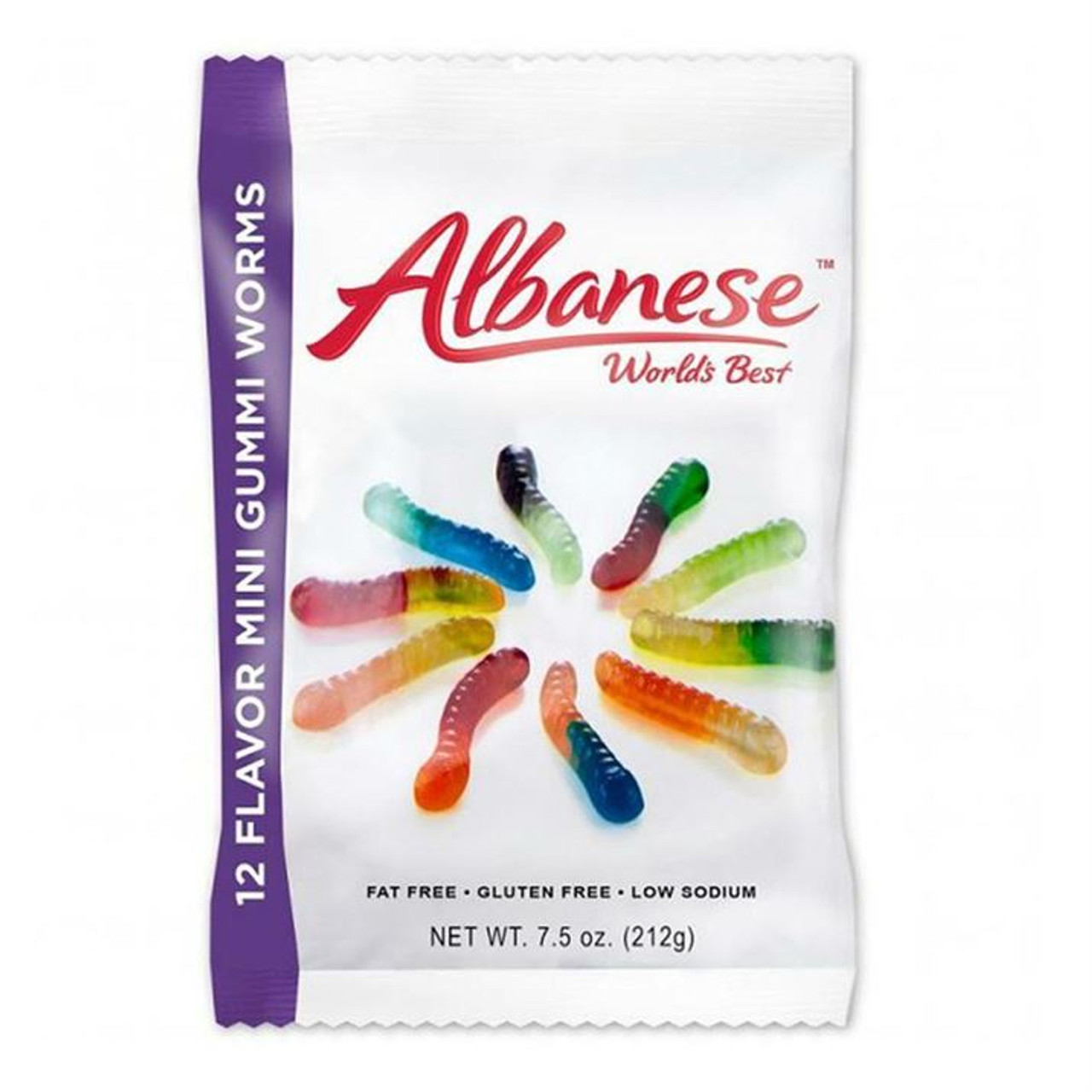 Albanese World's Best Gummi Worms Mini 12 Flavor Peg Bag