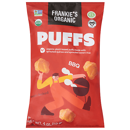 Frankie's Organic Puffs, Bbq, Oven Baked 4 Oz