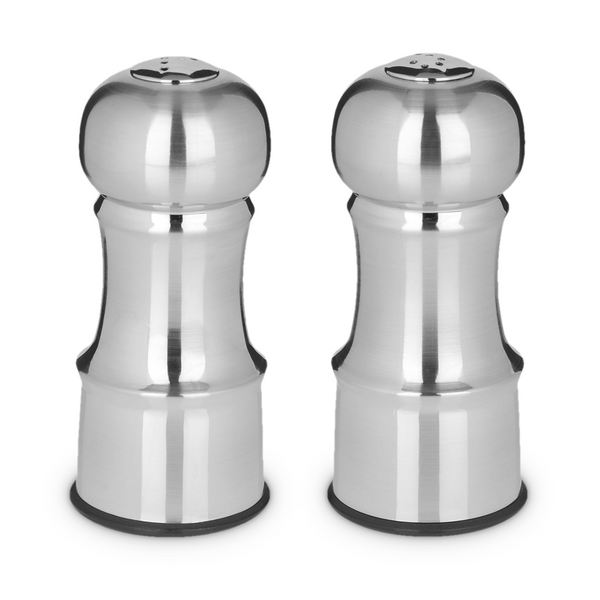 Trudeau Stainless Steel Salt & Pepper Set 4.5"-Silver - Empty