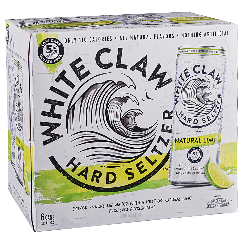 White Claw 6 Pack Spiked Natural Lime Hard Seltzer