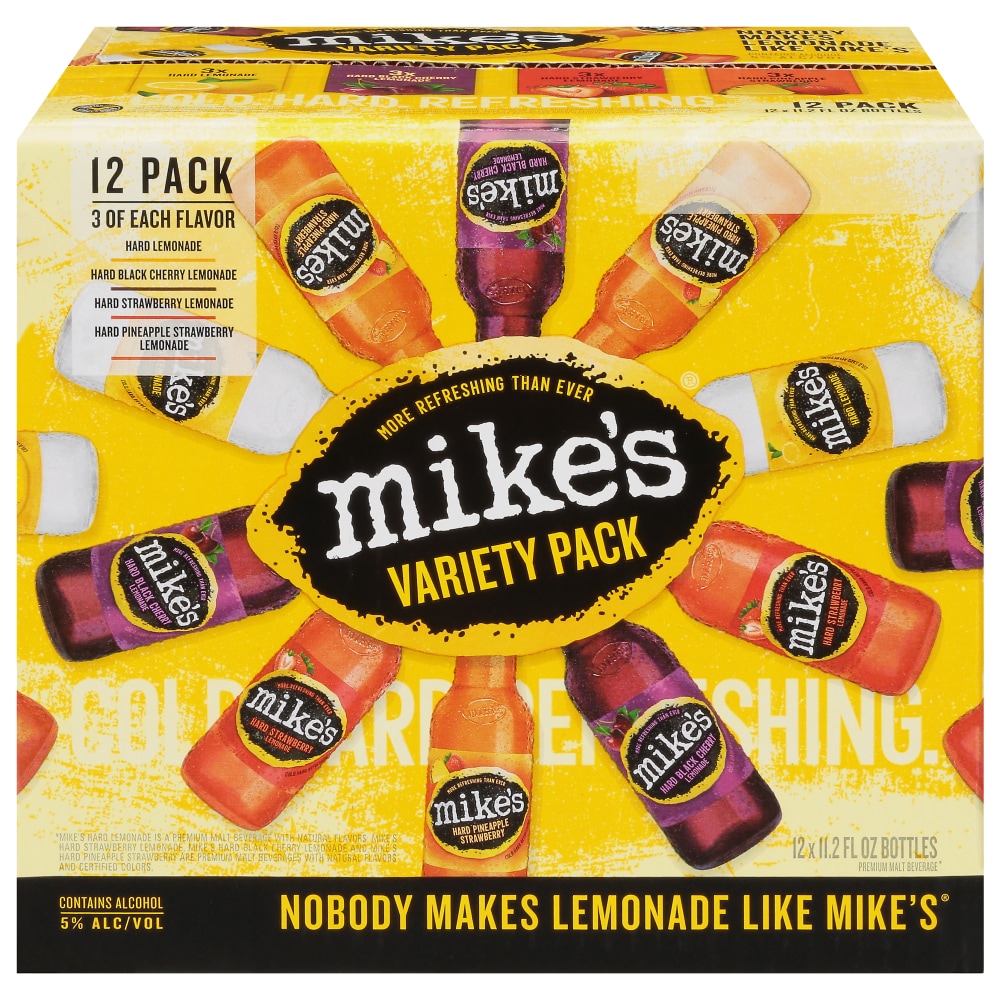 Mike's Beer, Hard Lemonade, Black Cherry/Strawberry/Pineapple, Variety Pack