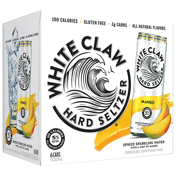 White Claw Hard Seltzer Mango 12oz 6 Pack Can