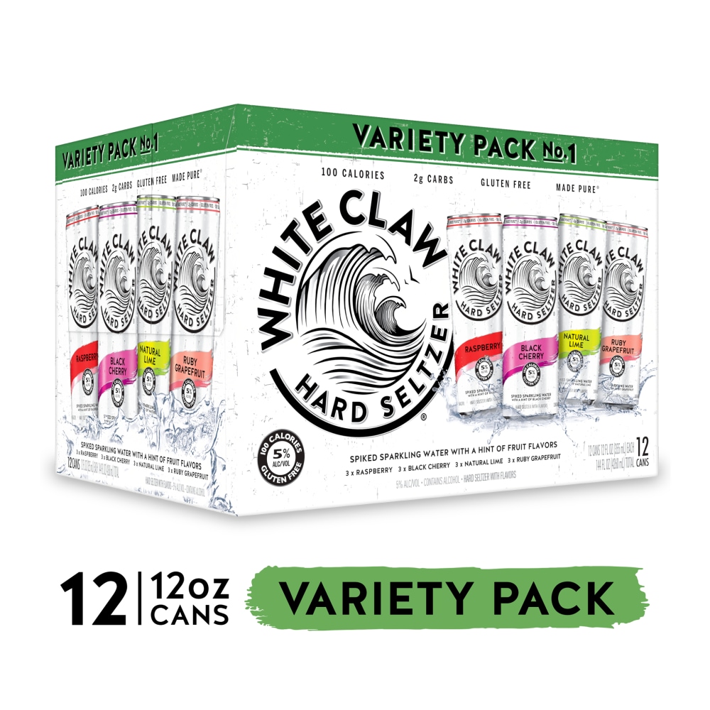 White Claw Hard Seltzer Variety Pack - 12pk/12 Fl Oz Slim Cans
