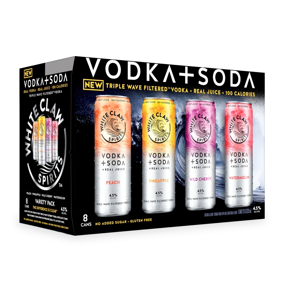 White Claw Spirits Vodka + Soda, Variety Pack