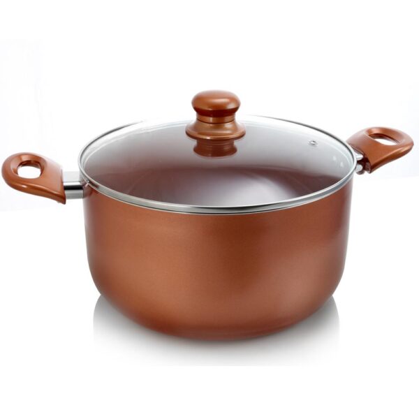 Better Chef 3 Qt. Round Aluminum Ceramic Nonstick Dutch Oven In Copper With Glass Lid