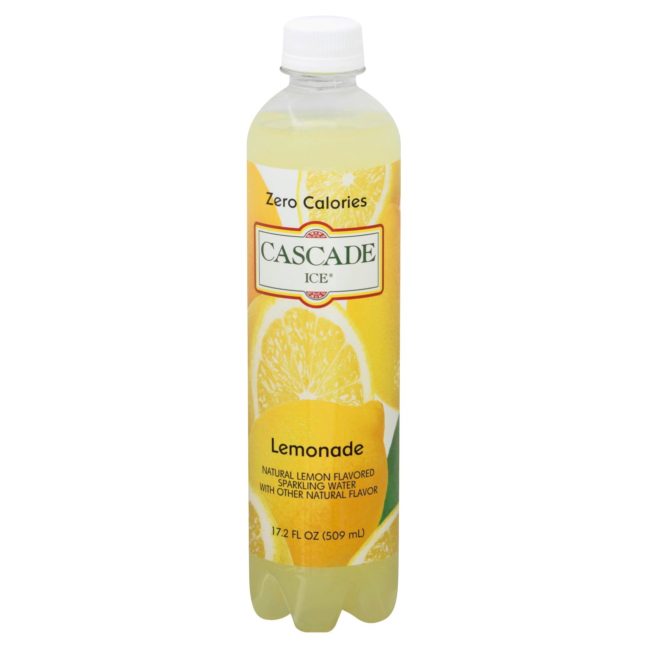 Cascade Ice Zero Calories Lemonade Sparkling Water 17.2 Fl Oz Bottle