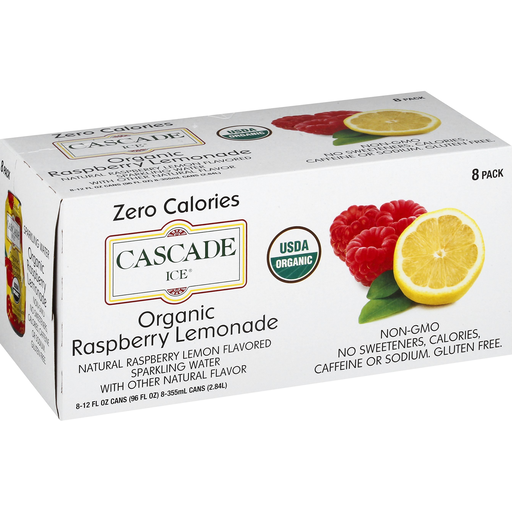 Cascade Ice Sparkling Water, Organic, Raspberry Lemonade