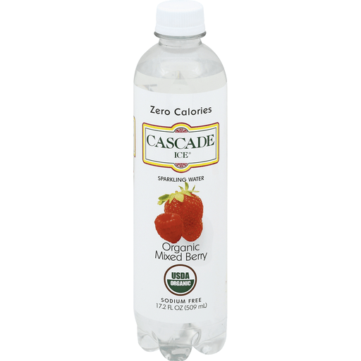 Cascade Ice Sparkling Water, Organic, Mixed Berry