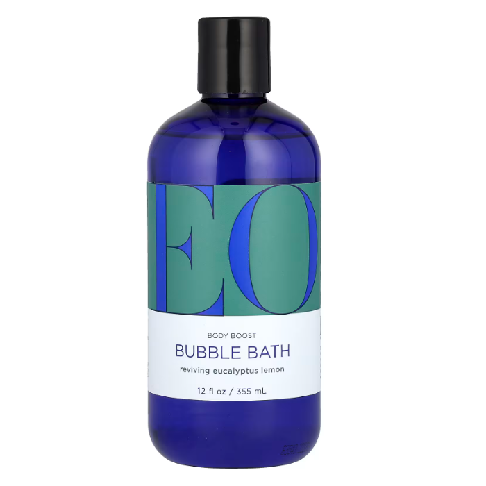 EO Products Body Boost Bubble Bath, Reviving Eucalyptus Lemon, 12 Fl Oz 355 Ml