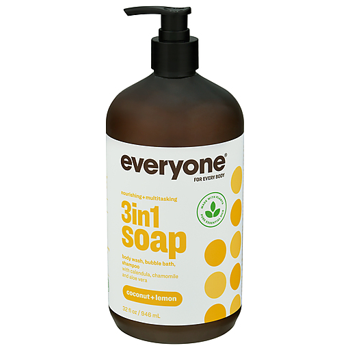 Everyone EO Products 3 In 1 Liquid Soap Coconut And Lemon - 32 Fl Oz