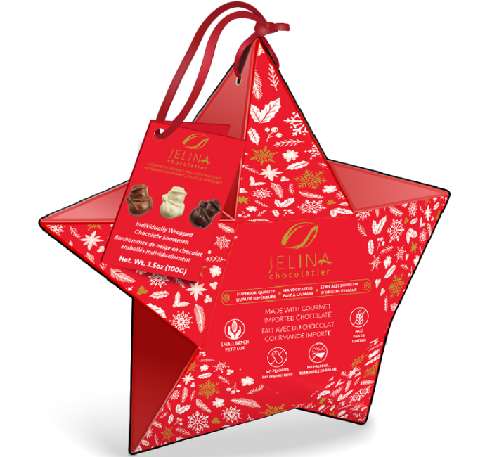 Jelina Holiday Shaped Ornament Boxes - Star Shape W/ Solids