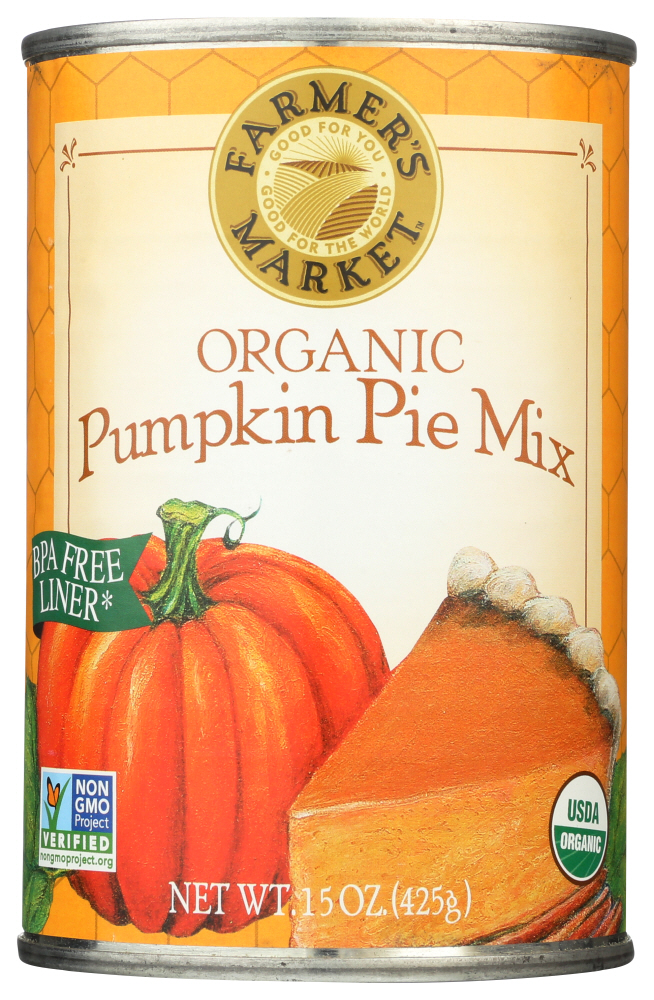 Farmer's Market Foods, Organic Canned Pumpkin Pie Mix, 15 Oz