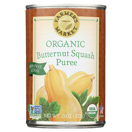 Farmer's Market 100% Organic Butternut Squash - Puree - 15 Oz