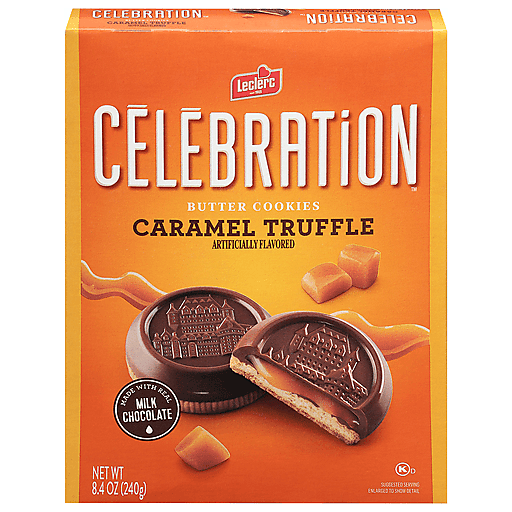 Leclerc Celebration Cookies, Butter, Caramel Filling Truffle