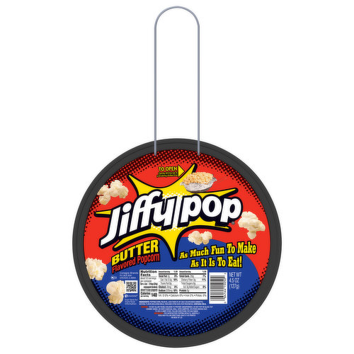Jiffy Pop Butter Flavored Popcorn, Stovetop Popping Pan, 4.5 Oz