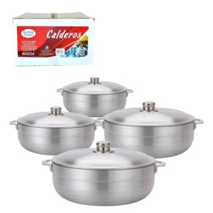 Calderos 8pc Set Aluminum 2, 3.5, 7, 13QT