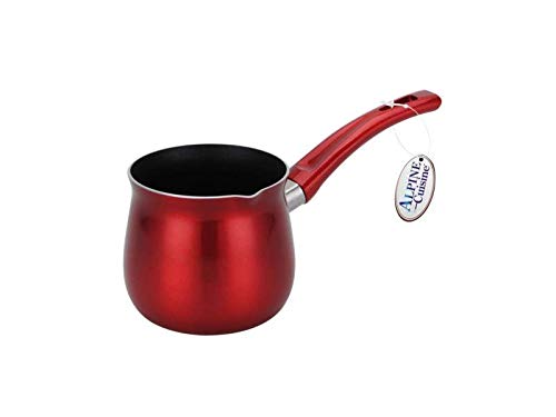 Alpine Cuisine Turkish Coffee Warmer Aluminum Nonstick Coating, Metallic Red