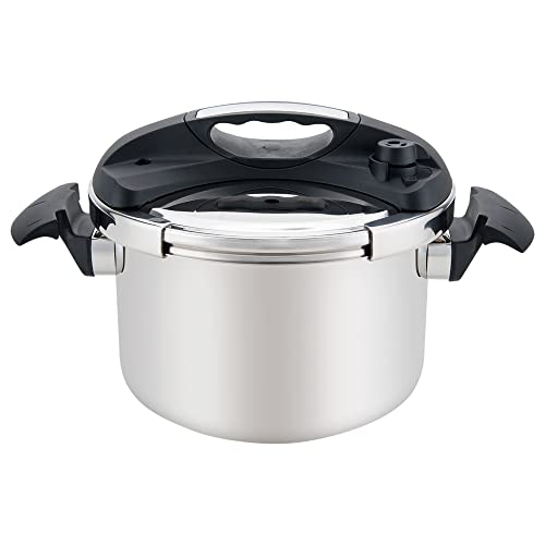 Alpine Cuisine Stainless Steel Pressure Cooker, For All Cooktops, Stove Top Pressure Cooker Used For Pressure Foodie Or Steaming, Compatible With Gas & Induction Cooker, Dishwasher Safe