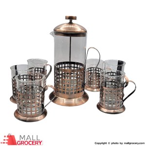Alpine Cuisine-Alpine Cuisine French Style Coffee Tea Press 7pc Set Copper Color