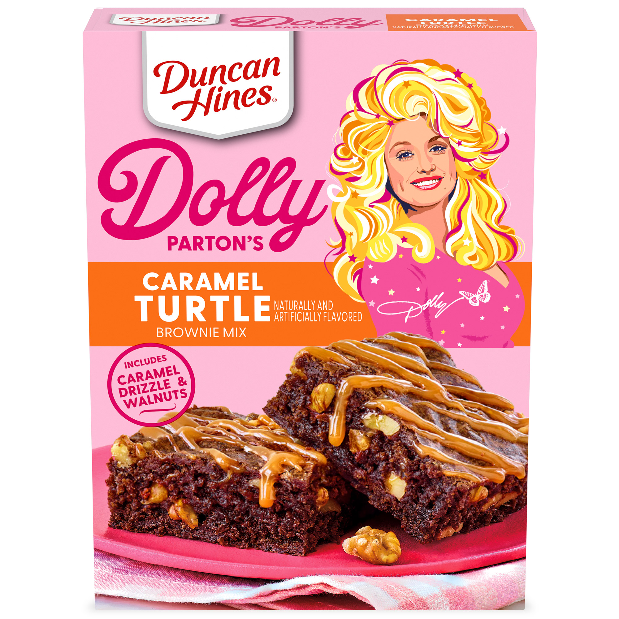 Duncan Hines Brownie Mix, Caramel Turtle, Dolly Parton's 16.7 Oz