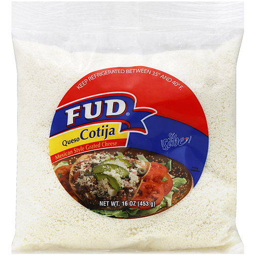 FUD Queso Cotija Mexican Style Grating Cheese 16 Oz. Bag