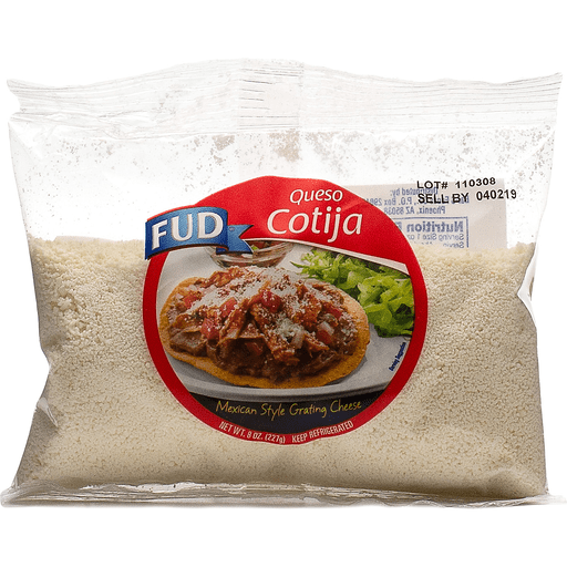 FUD Queso Cotija Mexican Style Grating Cheese 8 Oz. Bag