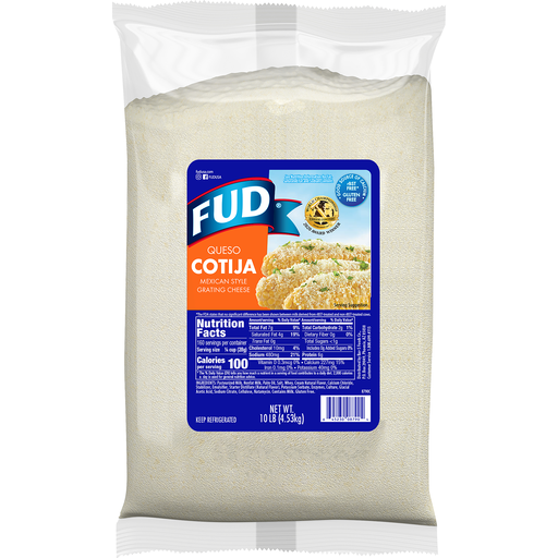 FUD Queso Cotija Mexican Style Grating Cheese 10 Lb. Bag